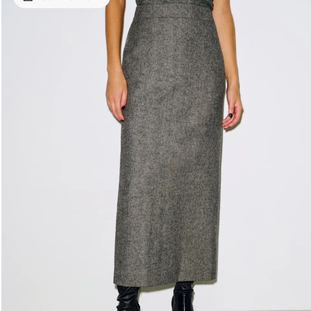 Reformation Lydia Skirt Charcoal Wool
